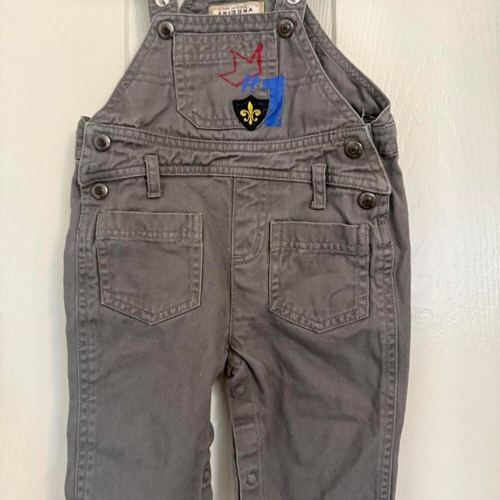 Arizona Men's Grey and Khaki Dungarees-overalls